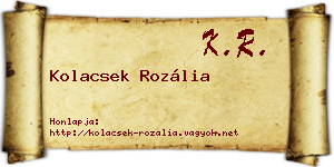 Kolacsek Rozália névjegykártya