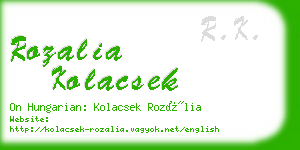 rozalia kolacsek business card